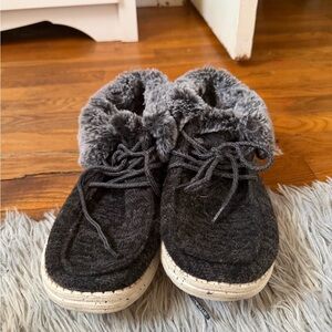 Hey Dude Charcoal Gray Women's Slippers